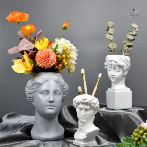 Vase décoratif en forme de visage artistique