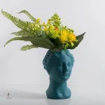Vase en forme de visage pour fleurs séchées