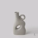 Vase haut décoratif avec pampa