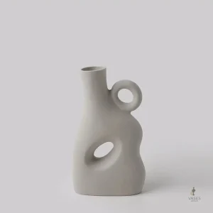 Vase haut décoratif avec pampa