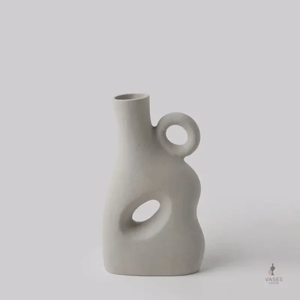 Vase haut décoratif avec pampa