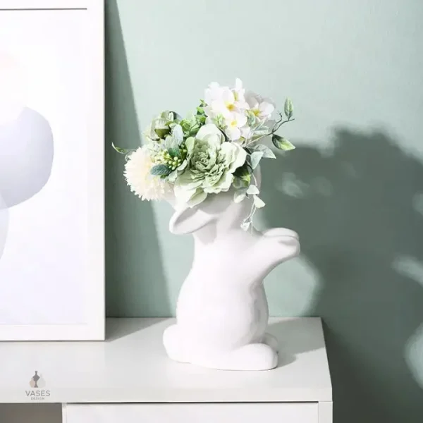 Vase en forme de lapin pour décoration intérieure