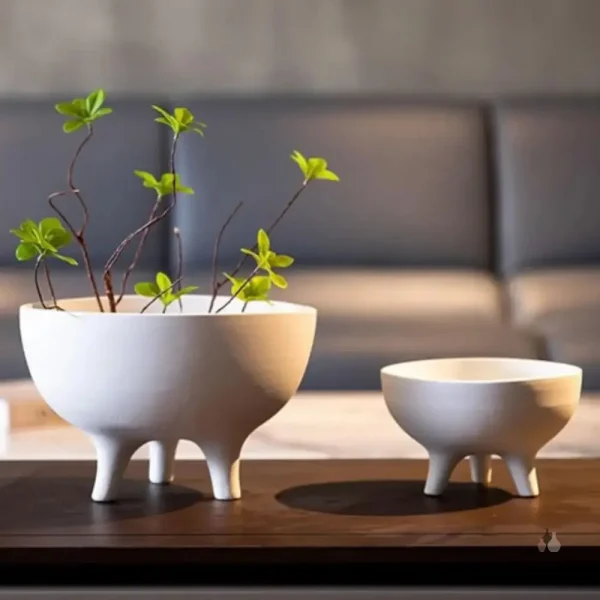 Vase bas en design large et élégant