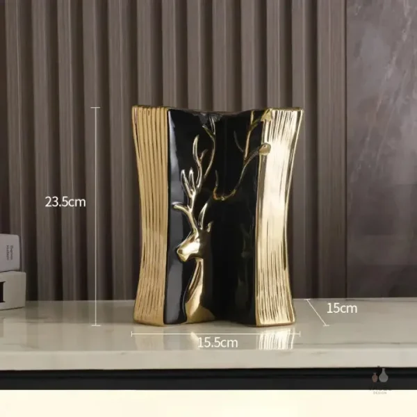 Vase livre contemporain avec illustration de cerf