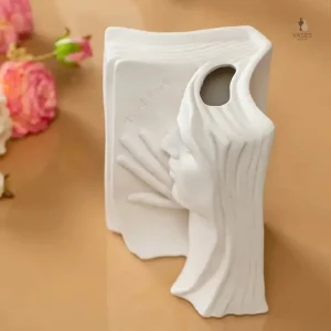 Vase visage en céramique, parfait pour une touche artistique