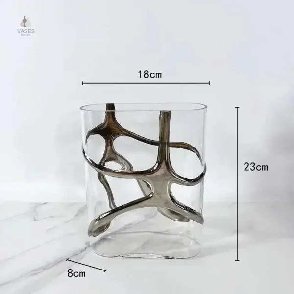 Vase moderne en verre, pièce maîtresse pour la table