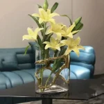 Vase moderne en verre transparent pour décoration