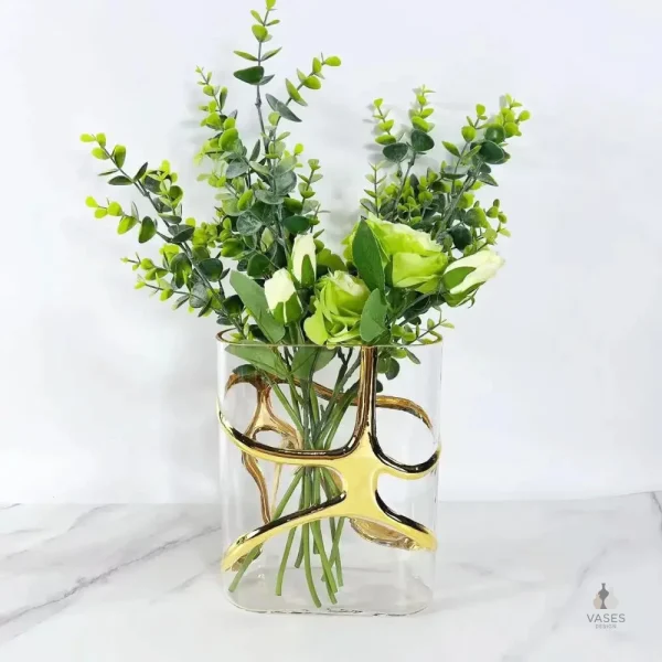 Vase en verre stylé pour fleurs fraîches