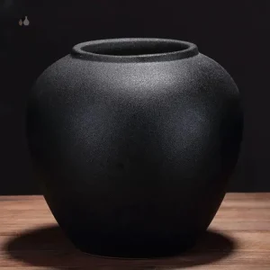 Vase noir design épuré, idéal pour tout espace