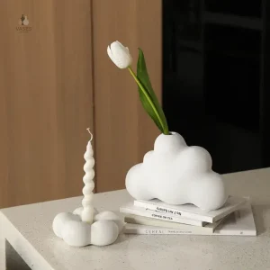 Vase nuage en céramique, forme nuageuse unique