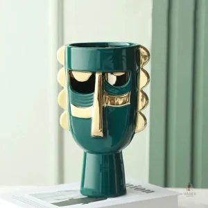 Vase décoratif visage, pièce originale pour la maison