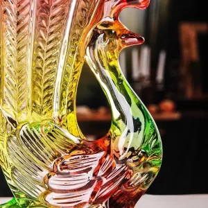 Vase en céramique avec motif paon unique
