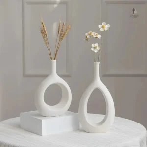 Vase décoratif en matériau naturel pour pampa