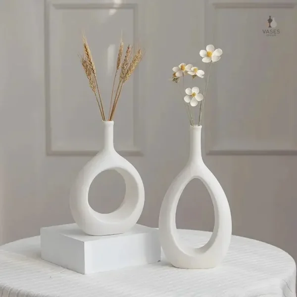 Vase décoratif en matériau naturel pour pampa
