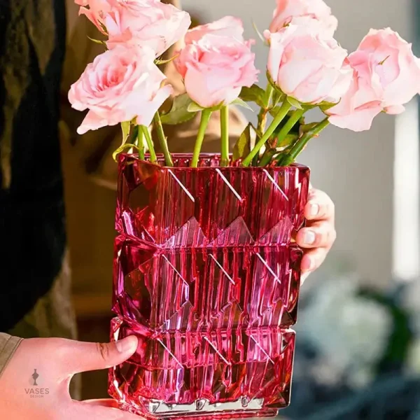 Vase en verre carré, style épuré et contemporain
