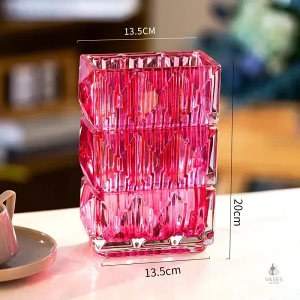 Vase en verre rectangulaire, idéal pour fleurs