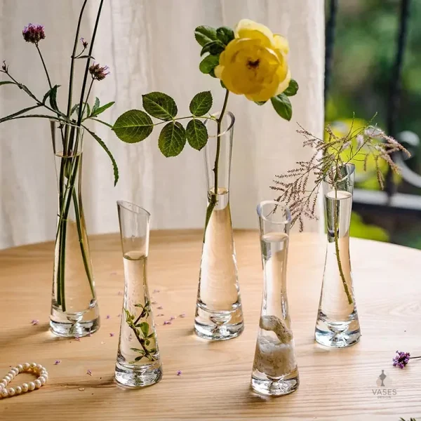 Vase soliflore en verre transparent élégant