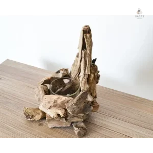 Vase en bois au design minimaliste