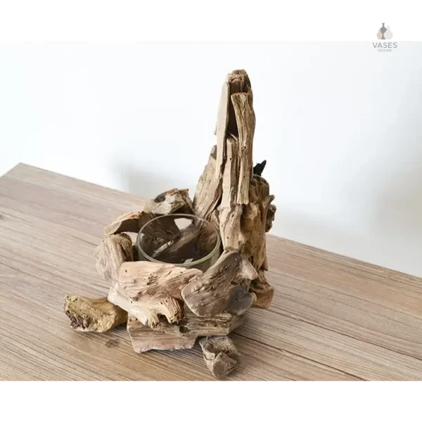 Vase en bois au design minimaliste