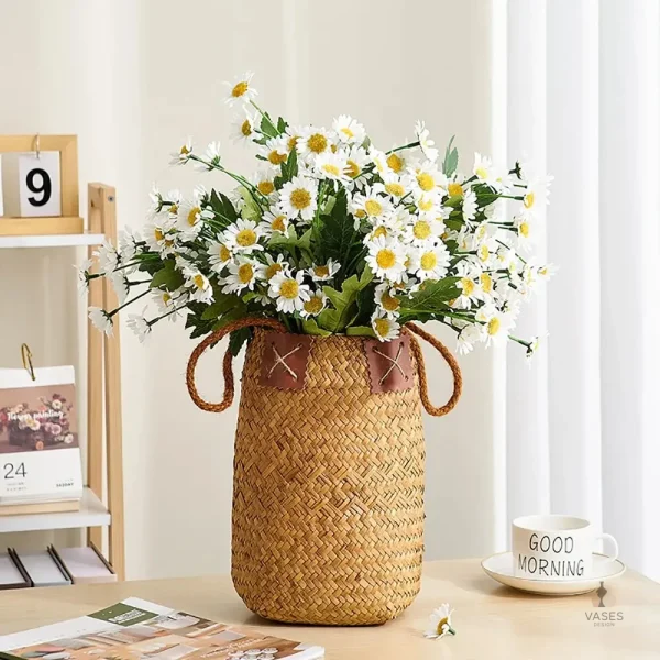 Vase en osier tressé pour décoration intérieure