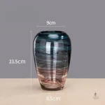 Vase en verre bleu pour fleurs
