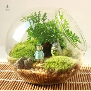 Vase en verre boule élégant