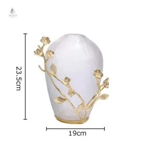 Vase en verre doré, accessoire de décoration tendance