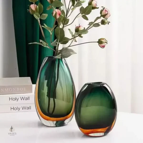 Vase vintage en verre coloré