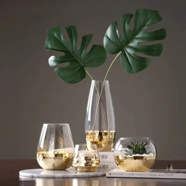Vase en verre transparent élégant et moderne