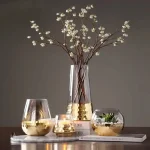 Vase en verre clair pour décoration intérieure