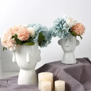Vase visage moderne en blanc élégant