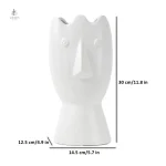 Vase à fleurs visage blanc minimaliste