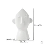Vase visage contemporain en finition blanche