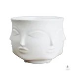 Vase céramique visage, accessoire décoratif