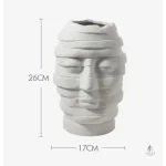 Vase décoratif visage, idéal pour fleurs et agrément de table