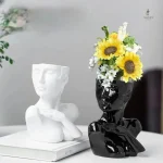 Vase visage femme moderne en céramique