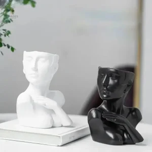 Vase visage femme design artistique