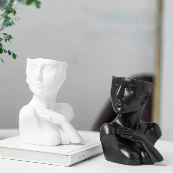 Vase visage femme design artistique