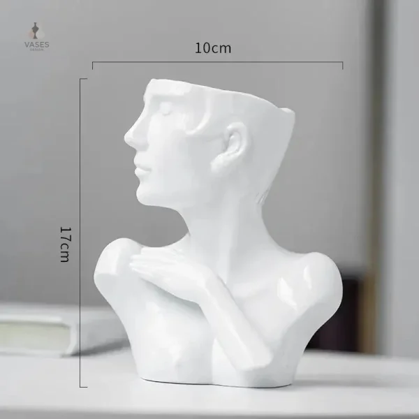 Vase visage femme unique pour fleurs