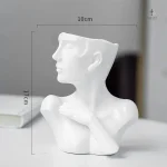 Vase visage femme contemporain en porcelaine