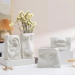 Vase visage contemporain pour plantes