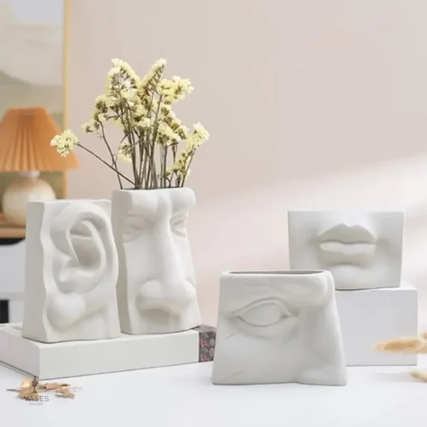 Vase visage contemporain pour plantes