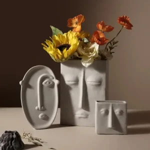 Vase visage illusion design moderne et artistique