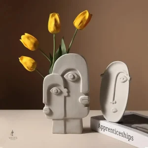 Vase artistique visage pour aménagement contemporain