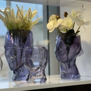 Vase visage en verre design moderne