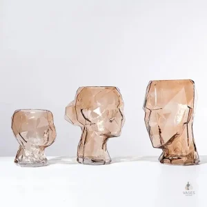 Vase décoratif visage en verre transparent