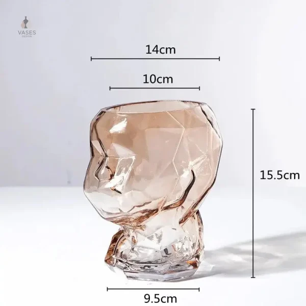 Vase visage en verre pour fleurissement créatif