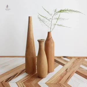 Vase en bois élégant pour décoration intérieure