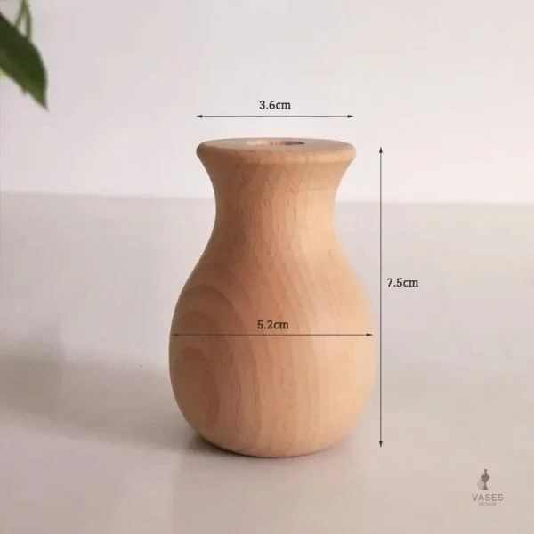 Vase en bois décoratif, accent naturel pour la maison
