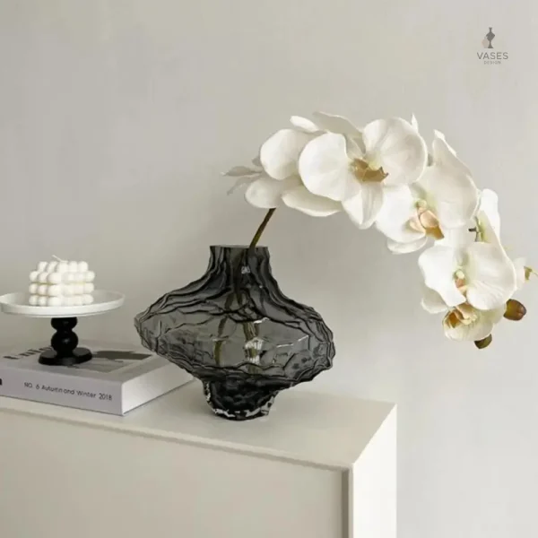 Vase en verre clair pour décoration intérieure